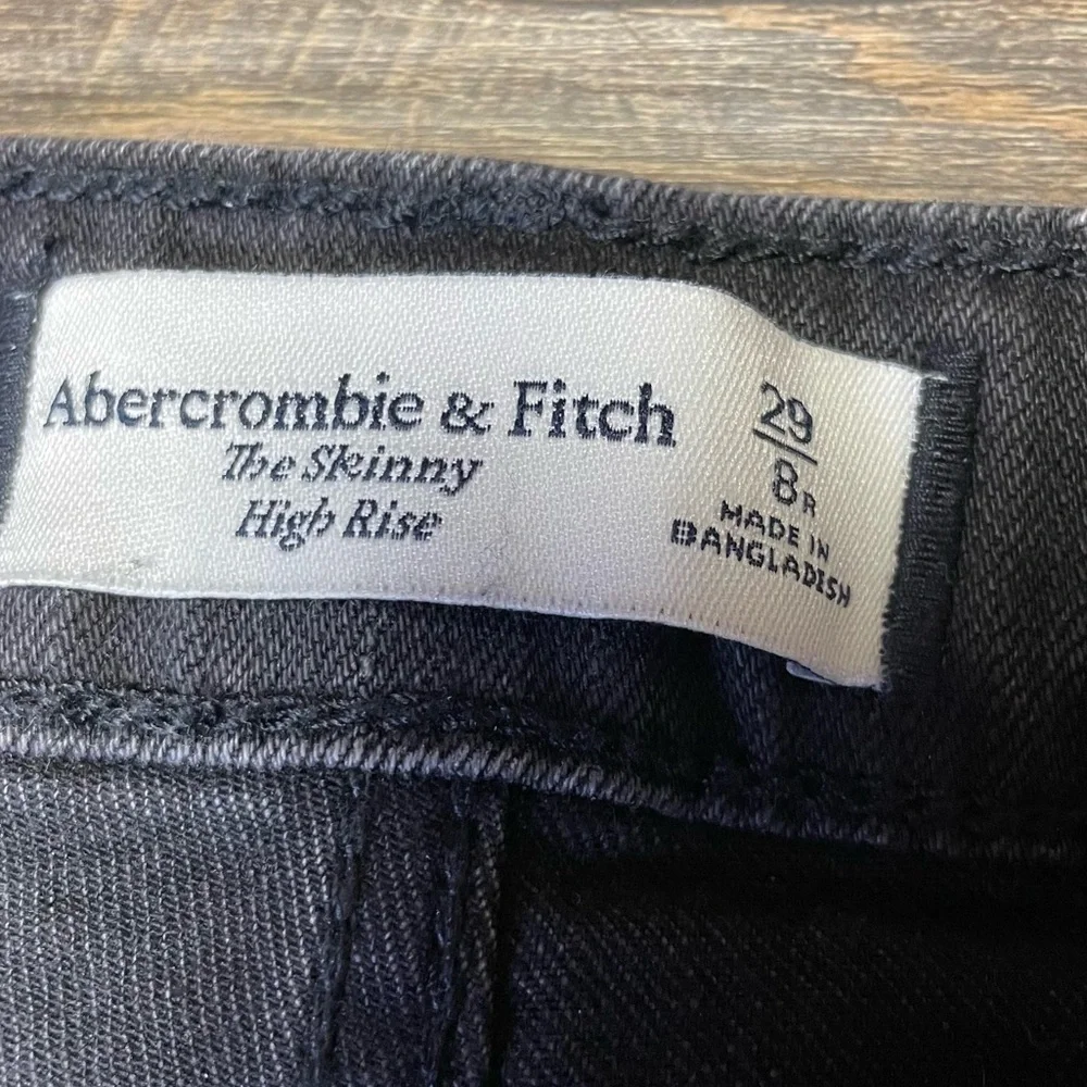 Abercrombie & Fitch The Skinny High Rise Jean Black Gray Charcoal Womens 29/8R
